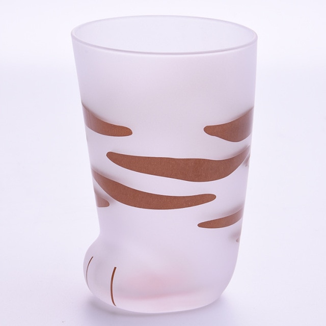 Brown Wavy Stripes 3D Cat Paw Cup