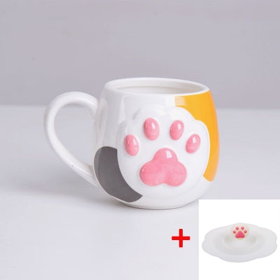 Cute Cat Paw Mug Coffee Mug Cartoon 3D Cat Claw Ceramic Drinkware with Lid Milk Breakfast 6.jpg 640x640 6 - Cat Paw Cup