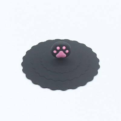 Black Lid with Paw Cat Cup Accessory