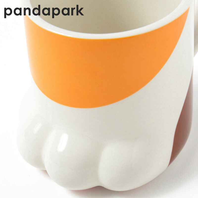 Brown and Orange 3D Paw Cat Cup