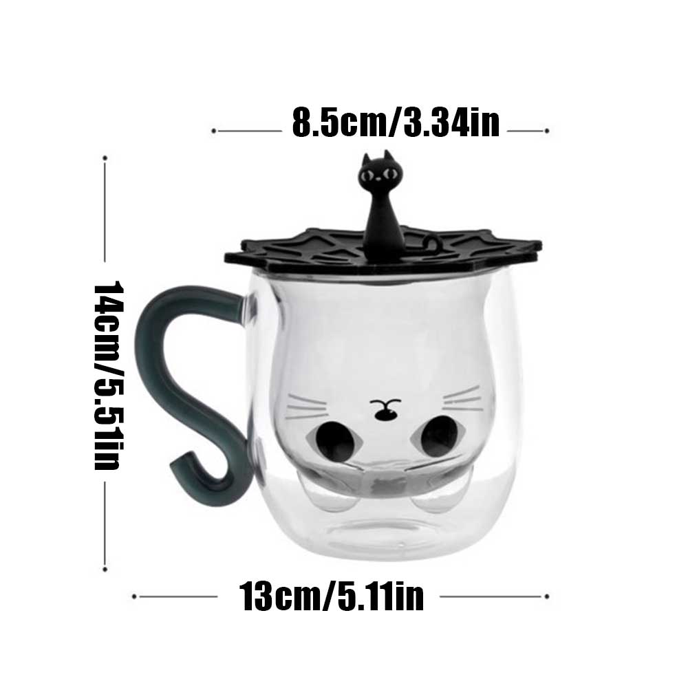250ml Creative Double Wall Glass Mug Cute Cat Shape Coffee Mug Milk Beer Juice Beverages Cup 5 - Cat Paw Cup