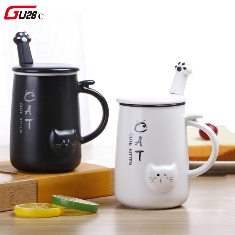 400Ml Cute Cat Cafe Coffee Mug Drinking Cups Large Capacity Style Ceramic Milk Juice Breakfast Mugs - Cat Paw Cup