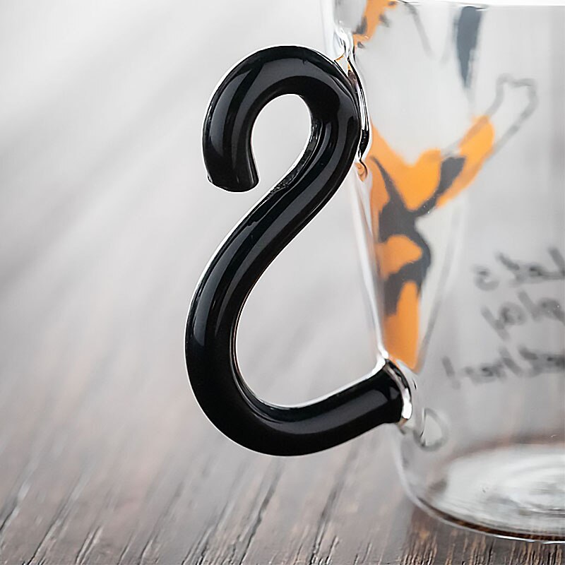 Cartoon Cat Glass Mug 250ml Cute Creative Cat Kitty Glass Tea Milk Coffee Cup Travel Mug 3 - Cat Paw Cup