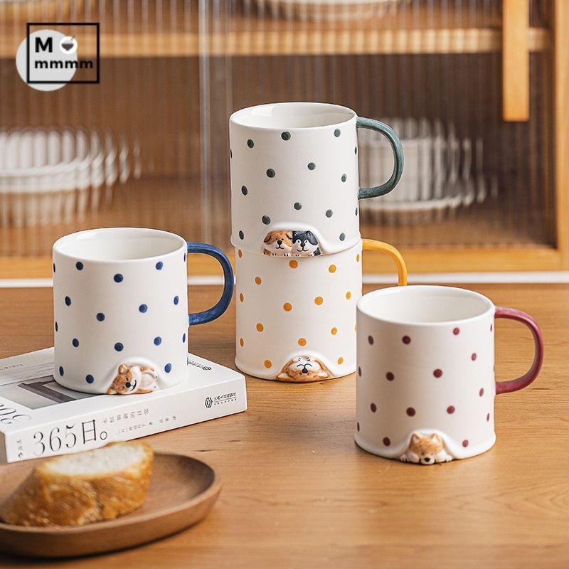 Cartoon Dog Animal Coffee Mug Breakfast Cup Ceramic Mugs With Handle Tea Milk Oatmeal Creative Birthday - Cat Paw Cup