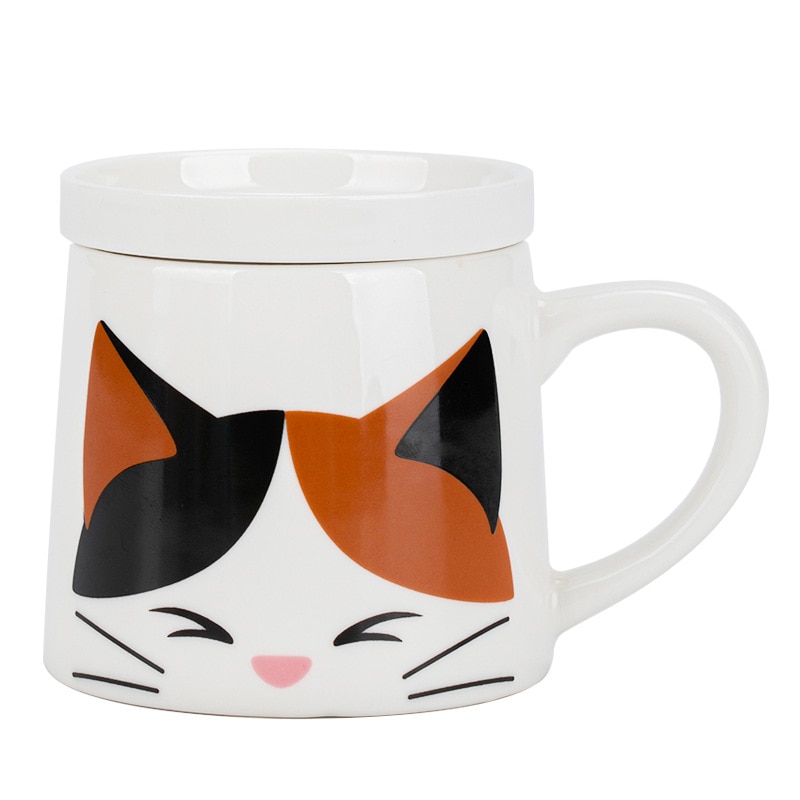 Ceramic Creative Coffee Cup Cute Animal 3D Cat Large Capacity Cartoon Breakfast Milk Drinking Mugs and 5 - Cat Paw Cup