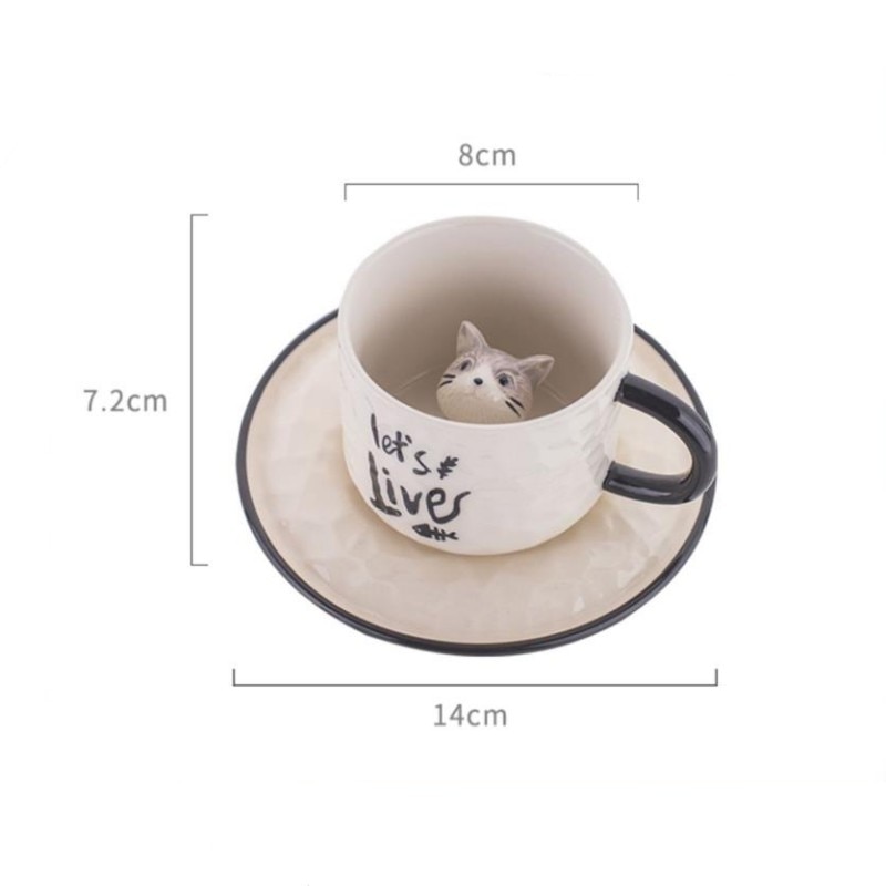 Ceramics Cute Cat China Porcelain Mugs Coffee Cups Cute Mugs Large Capacity Drinkware Birthday Gift Room 4 - Cat Paw Cup