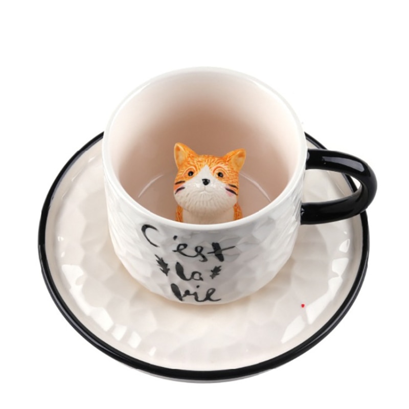 Ceramics Cute Cat China Porcelain Mugs Coffee Cups Cute Mugs Large Capacity Drinkware Birthday Gift Room 5 - Cat Paw Cup