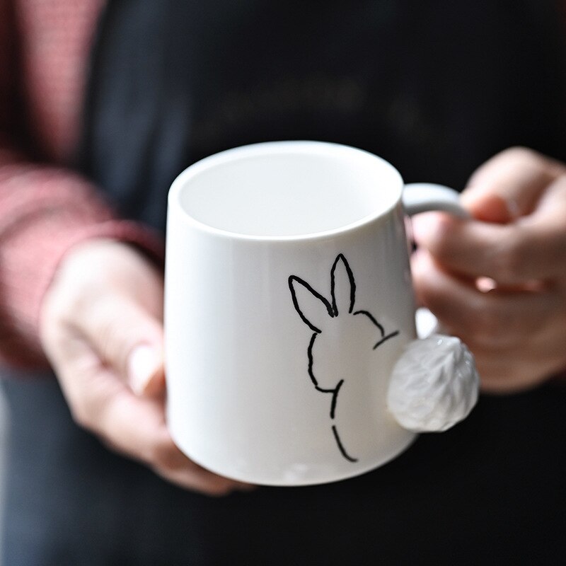 Classic Home Drinkware Cup Japan Cartoon Creative Ceramic Mug Cute Cat Rabbit Dog Breakfast Milk Coffee 3 - Cat Paw Cup
