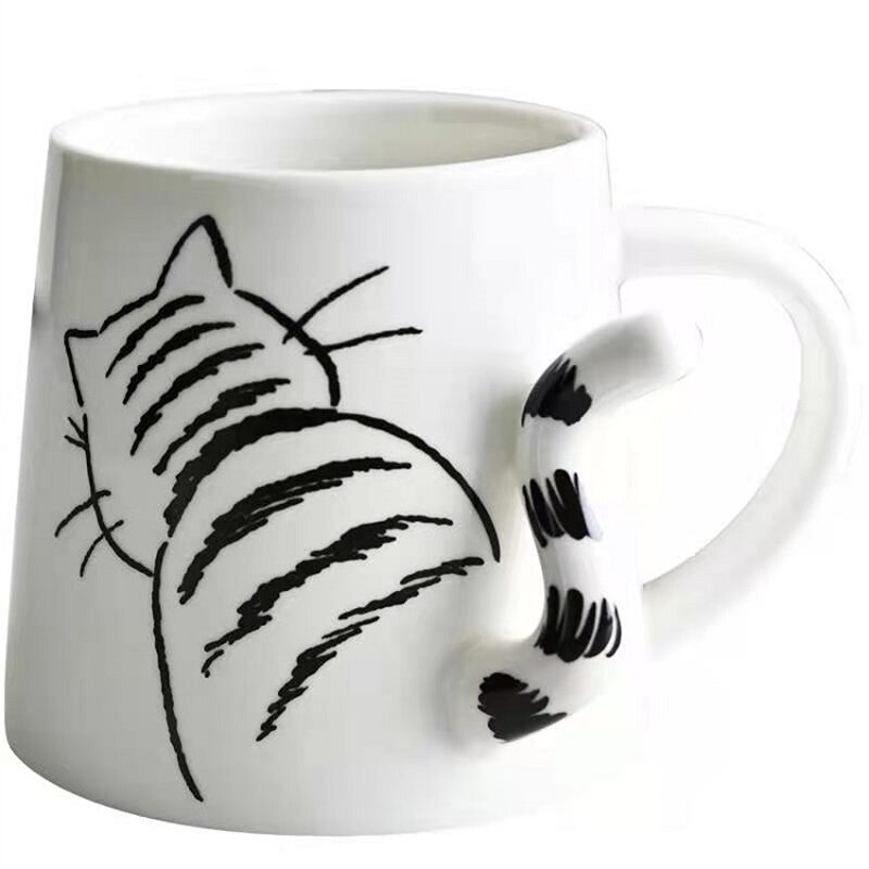 Classic Home Drinkware Cup Japan Cartoon Creative Ceramic Mug Cute Cat Rabbit Dog Breakfast Milk Coffee 5 - Cat Paw Cup