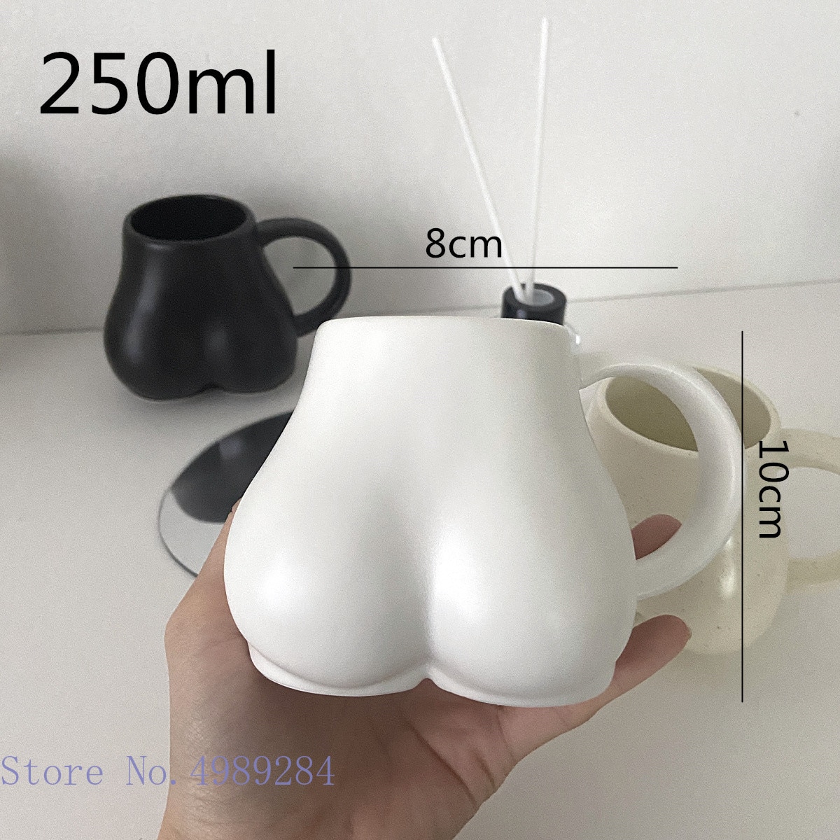 Creative Ceramic Mug Milk Taste Butt Body Shape Nude Lovely Cup Handle Design Desktop Storage Home 5 - Cat Paw Cup