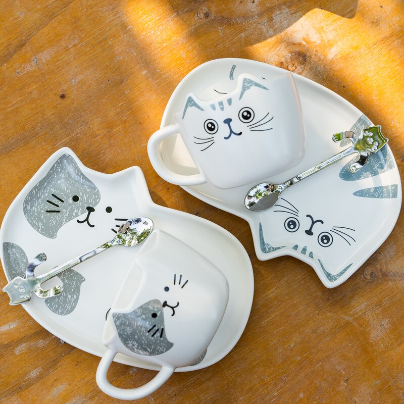 Creative Cute Cat Ceramic Coffee Cup Set Ins Style European High Value Luxury Exquisite Ceramic Cup 3 - Cat Paw Cup