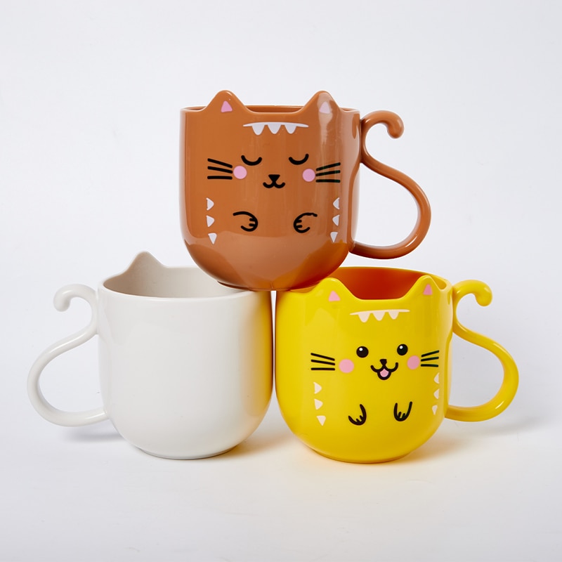 Cute Cat Mouthwash Cup Toothbrush Cup Home Travel Cartoon Thickened Wash Cup 2 - Cat Paw Cup
