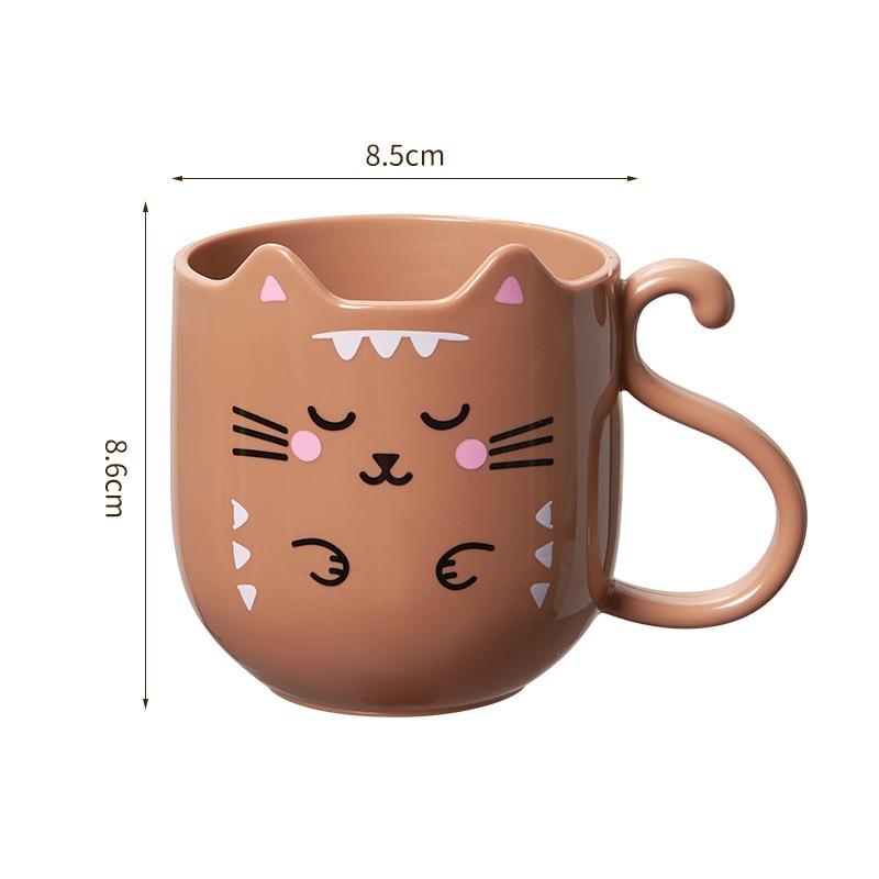 Cute Cat Mouthwash Cup Toothbrush Cup Home Travel Cartoon Thickened Wash Cup 3 - Cat Paw Cup